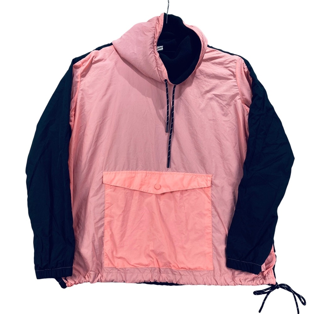 PINK Victoria's‎ Secret Colorblock Anorak Windbreaker Jacket Black Pink Size M